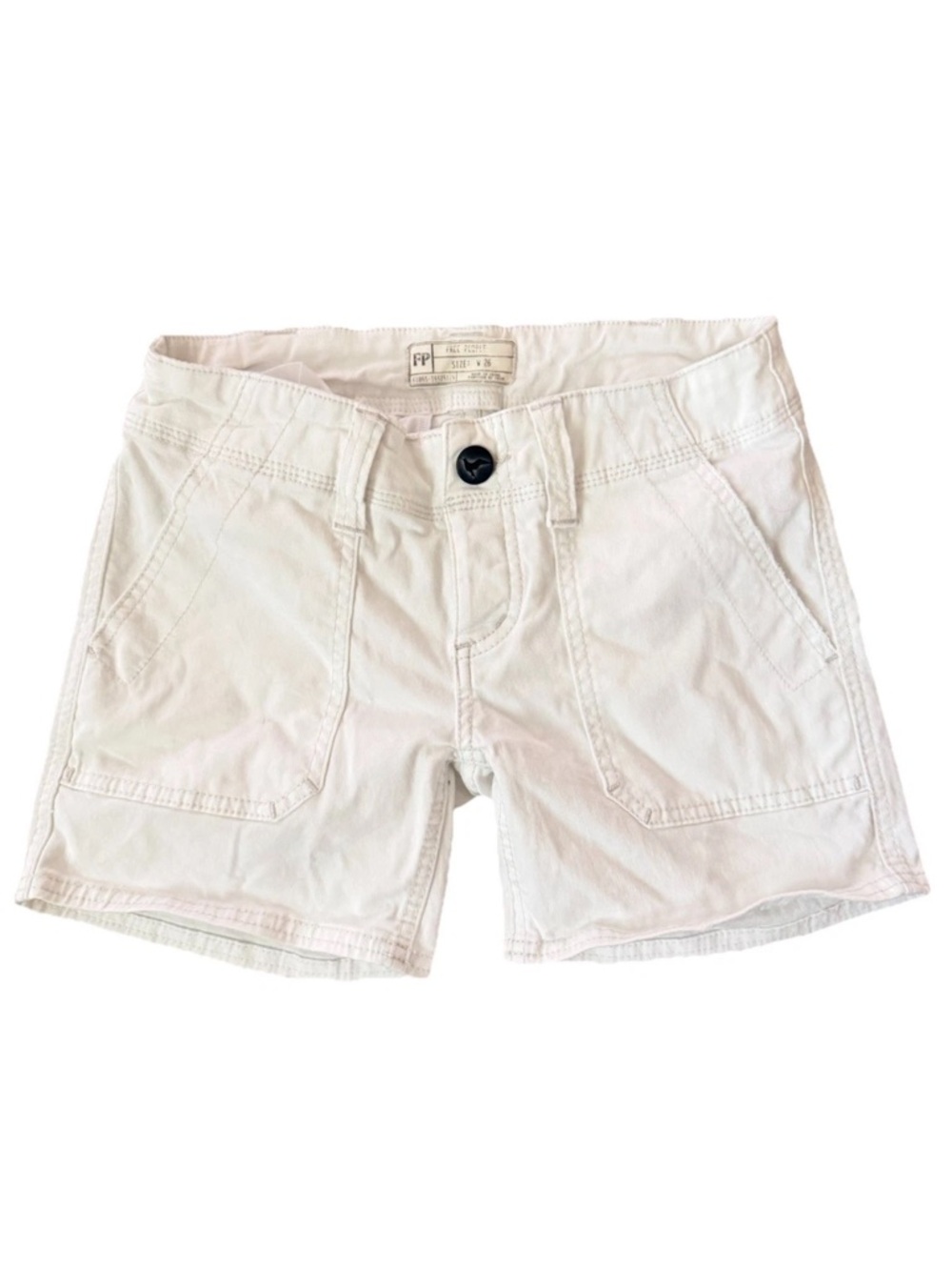 Free People Cream Cotton Jean Shorts Size 26